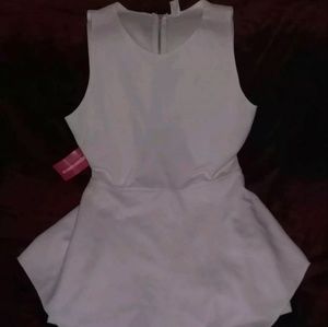 Peplum skirt with shorts underneath.